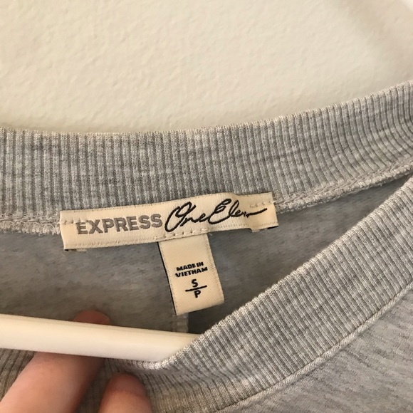 Express Crew Neck Varsity Stripe Sweatshirt - Picture 6 of 6